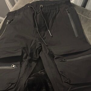 American Stitch Black Cargo Joggers